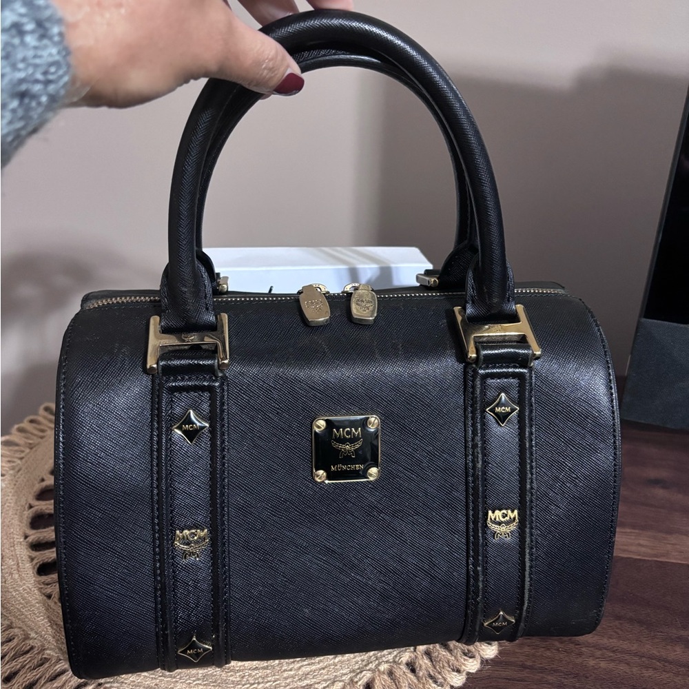🔥MCM Black and Gold Satchel🔥